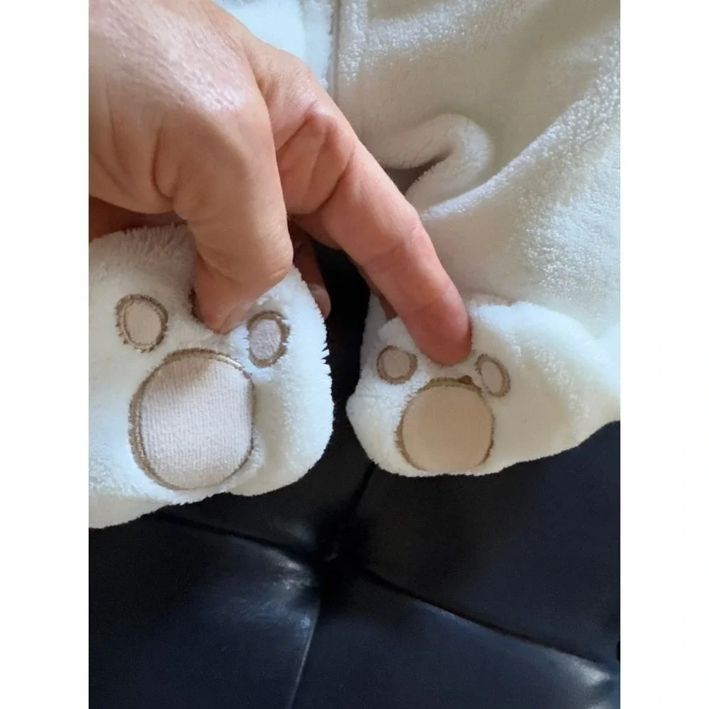 MINIWEAR Infant Little Bear Hooded White‎ Pram/Snowsuit Size 0-3Months
